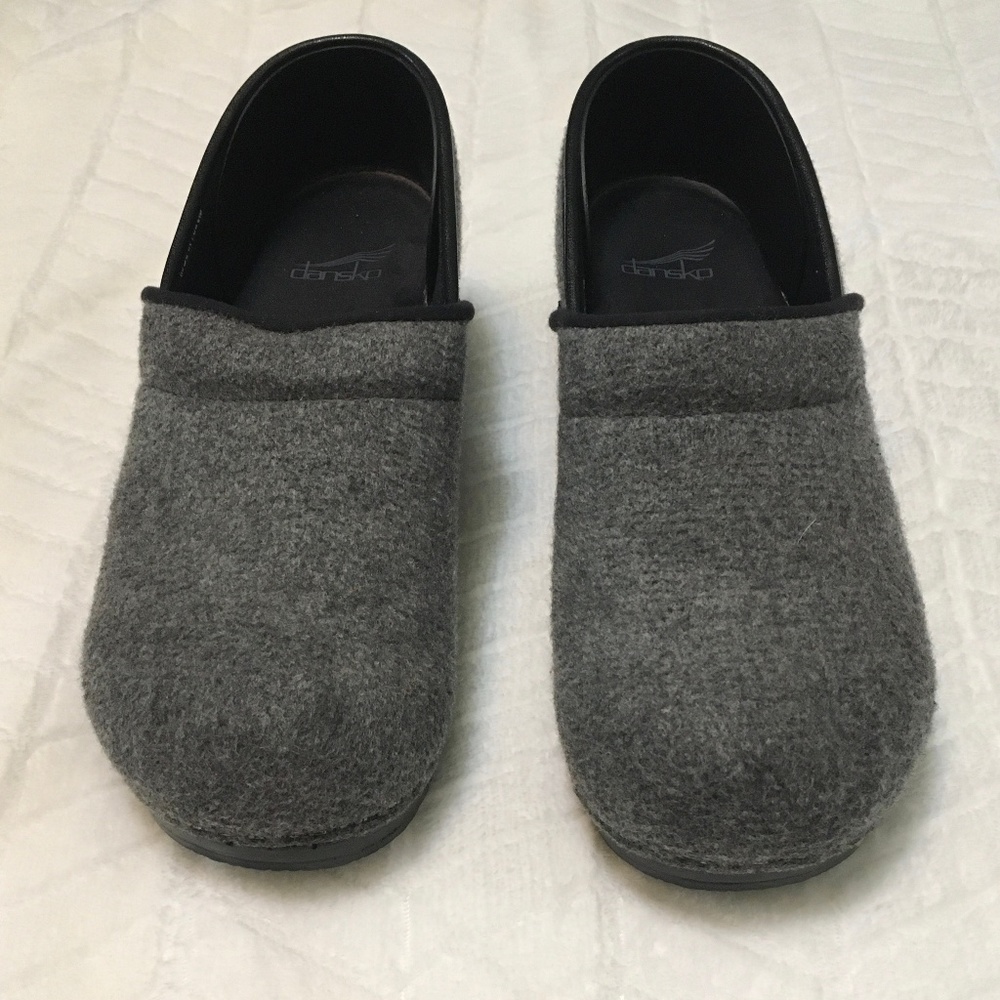 Dansko Gray Wood Clogs
